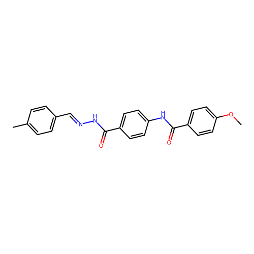 Benzoic acid, p-(p-methoxybenzamido)-, 2-(p-methylbenzylidene)hydrazide structure