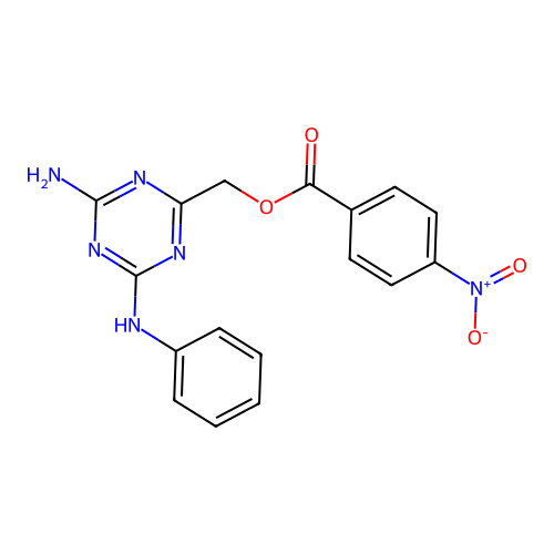 (4-Amino-6-anilino-1,3,5-triazin-2-yl)methyl 4-nitrobenzoate structure