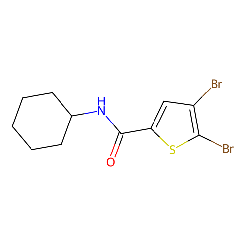 4,5-dibromo-N-cyclohexylthiophene-2-carboxamide structure