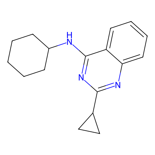 N-cyclohexyl-2-cyclopropylquinazolin-4-amine structure