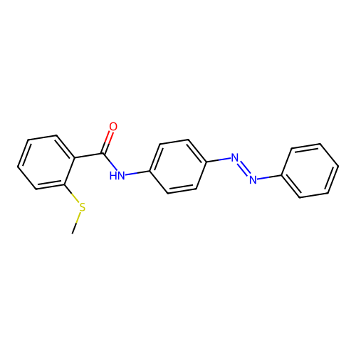 (E)-2-(methylthio)-N-(4-(phenyldiazenyl)phenyl)benzamide structure