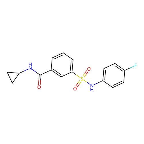 N-cyclopropyl-3-[(4-fluorophenyl)sulfamoyl]benzamide structure