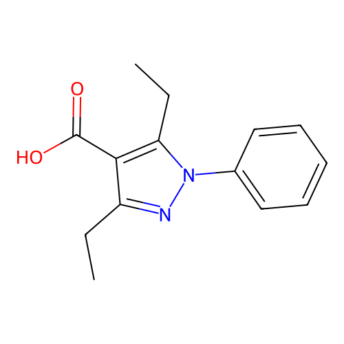 3,5-Diethyl-1-phenyl-1h-pyrazole-4-carboxylic acid structure