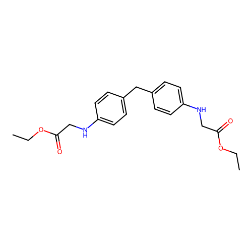 [Methylenebis(4,1-phenylene)bis(imino)]bis(acetic acid ethyl) ester structure