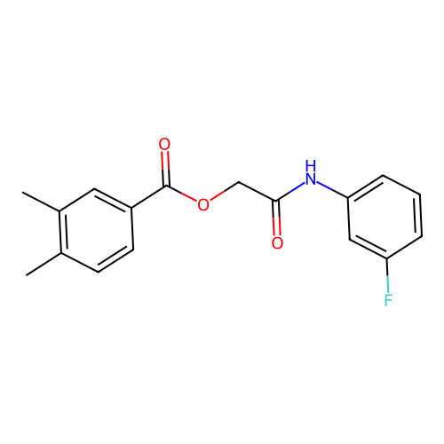 2-[(3-Fluorophenyl)amino]-2-oxoethyl 3,4-dimethylbenzoate structure