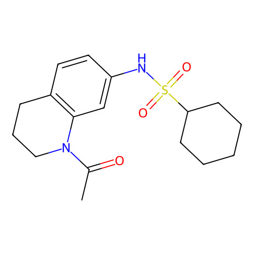 N-(1-acetyl-3,4-dihydro-2H-quinolin-7-yl)cyclohexanesulfonamide structure