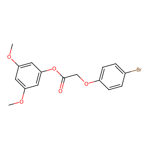 (3,5-Dimethoxyphenyl) 2-(4-bromophenoxy)acetate structure