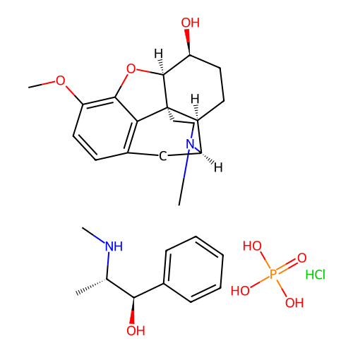 Dihydrocodeine phosphate mixture with (-)-ephedrine hydrochloride structure