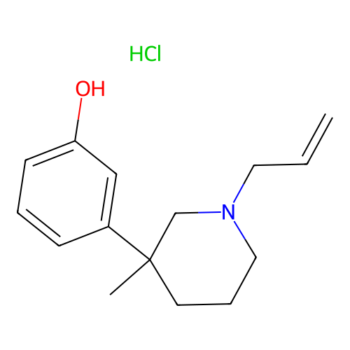 Phenol, 3-(3-(1-allyl-3-methylpiperidinyl))-, hydrochloride structure