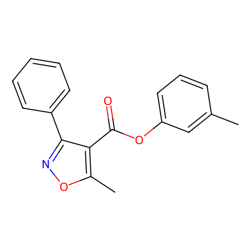 (3-Methylphenyl) 5-methyl-3-phenyl-1,2-oxazole-4-carboxylate structure