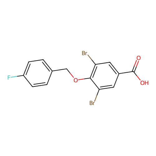 3,5-dibromo-4-[(4-fluorophenyl)methoxy]benzoic Acid structure