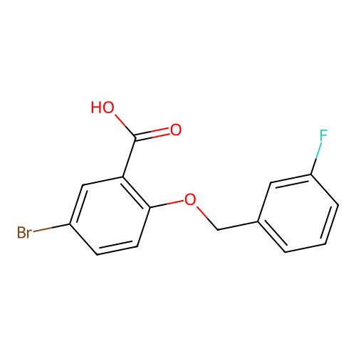 5-Bromo-2-{[(3-fluorophenyl)methyl]oxy}benzoic acid structure