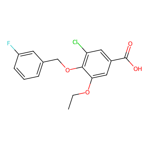 3-chloro-5-ethoxy-4-[(3-fluorophenyl)methoxy]benzoic Acid structure