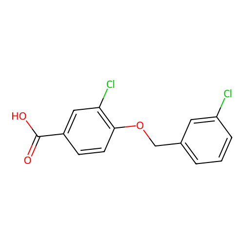 3-chloro-4-[(3-chlorophenyl)methoxy]benzoic Acid structure