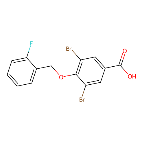 3,5-dibromo-4-[(2-fluorophenyl)methoxy]benzoic Acid structure