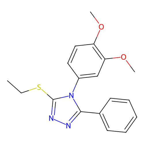 4-(3,4-Dimethoxyphenyl)-3-ethylsulfanyl-5-phenyl-1,2,4-triazole structure