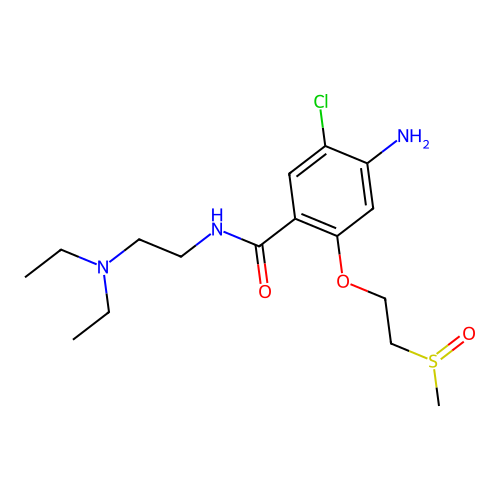 4-Amino-5-chloro-N-(2-(diethylamino)ethyl)-2-(2-(methylsulfinyl)ethoxy)benzamide structure