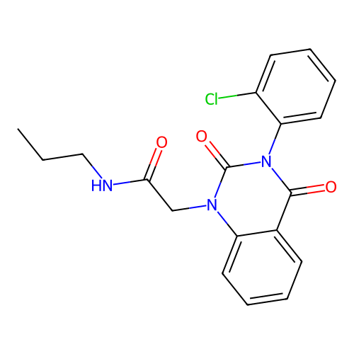 2-[3-(2-chlorophenyl)-2,4-dioxoquinazolin-1-yl]-N-propylacetamide structure