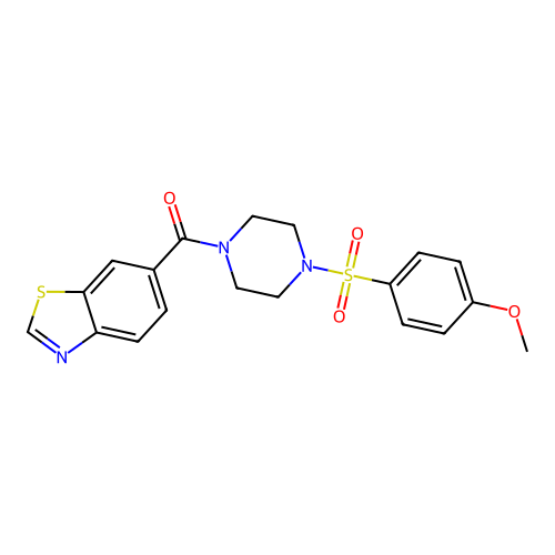 1,3-Benzothiazol-6-yl{4-[(4-methoxyphenyl)sulfonyl]piperazino}methanone structure