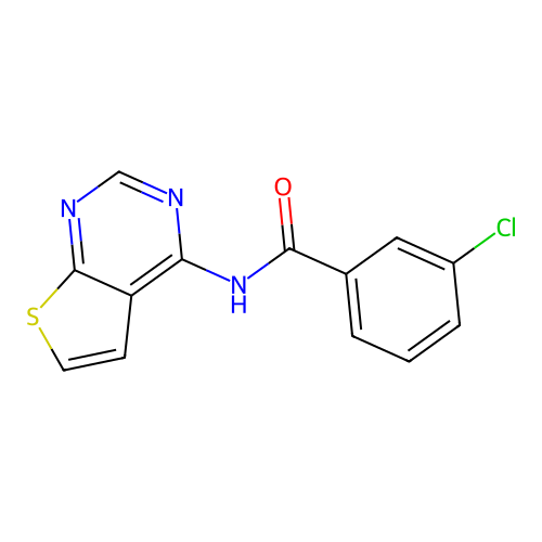 3-chloro-N-(thieno[2,3-d]pyrimidin-4-yl)benzamide structure