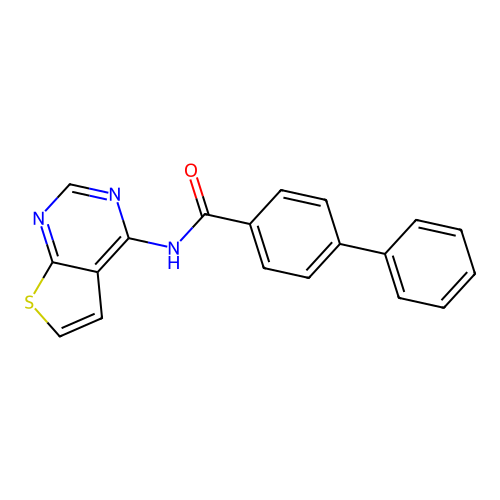N-(thieno[2,3-d]pyrimidin-4-yl)-[1,1'-biphenyl]-4-carboxamide structure