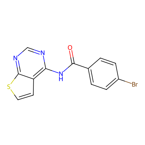 4-bromo-N-(thieno[2,3-d]pyrimidin-4-yl)benzamide structure