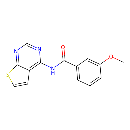 3-methoxy-N-(thieno[2,3-d]pyrimidin-4-yl)benzamide structure