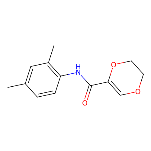 N-(2,4-dimethylphenyl)-2,3-dihydro-1,4-dioxine-5-carboxamide structure