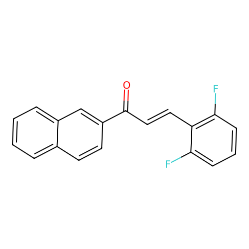(E)-3-(2,6-difluorophenyl)-1-naphthalen-2-ylprop-2-en-1-one structure