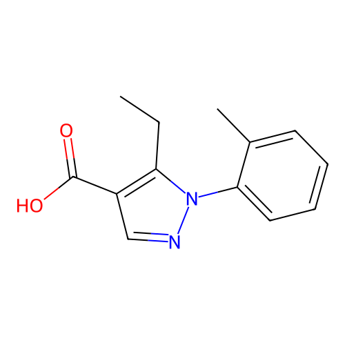 5-ethyl-1-(2-methylphenyl)-1H-pyrazole-4-carboxylic acid structure