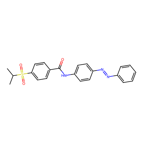 (E)-4-(isopropylsulfonyl)-N-(4-(phenyldiazenyl)phenyl)benzamide structure
