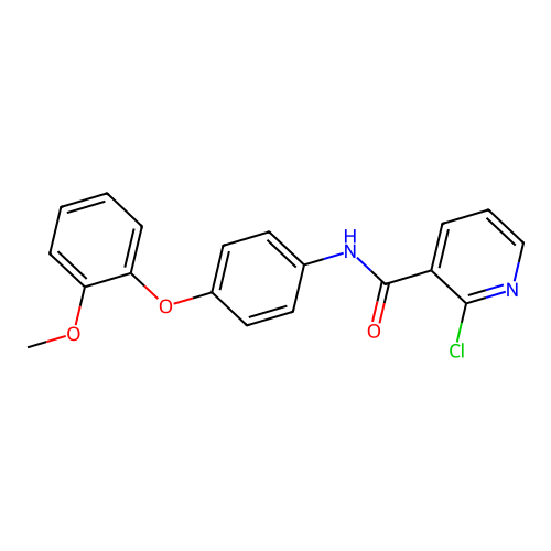 2-chloro-N-[4-(2-methoxyphenoxy)phenyl]pyridine-3-carboxamide structure