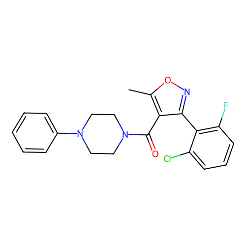 Methanone, [3-(2-chloro-6-fluorophenyl)-5-methyl-4-isoxazolyl](4-phenyl-1-piperazinyl)- structure