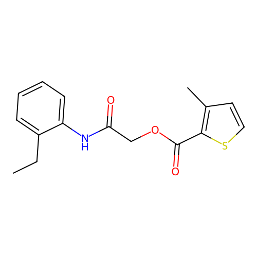 [2-(2-Ethylanilino)-2-oxoethyl] 3-methylthiophene-2-carboxylate structure
