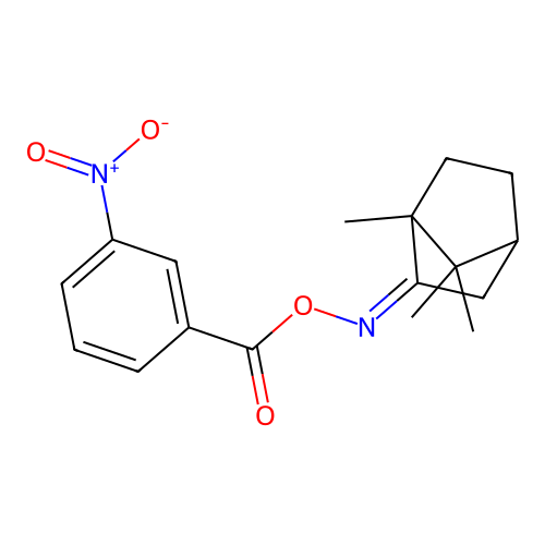 1,7,7-trimethylbicyclo[2.2.1]heptan-2-one O-{3-nitrobenzoyl}oxime structure