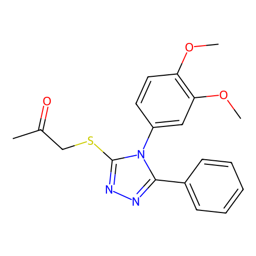 1-[[4-(3,4-Dimethoxyphenyl)-5-phenyl-1,2,4-triazol-3-yl]sulfanyl]propan-2-one structure