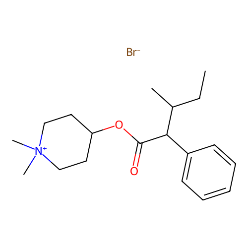 4-Hydroxy-1,1-dimethylpiperidinium bromide 3-methyl-2-phenylvalerate structure