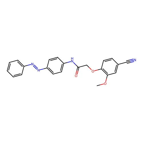 乙酰胺, 2-(4-氰基-2-甲氧基苯氧基)-N-[4-[(1E)-2-苯基二氮烯基]苯基]- structure