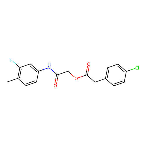 [2-(3-Fluoro-4-methylanilino)-2-oxoethyl] 2-(4-chlorophenyl)acetate structure