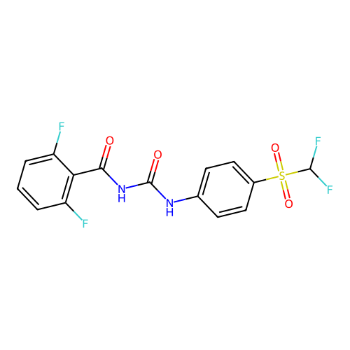 N-({4-[(difluoromethyl)sulfonyl]phenyl}carbamoyl)-2,6-difluorobenzamide structure