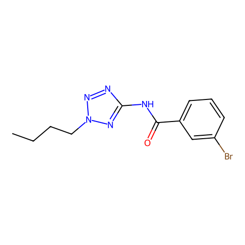 3-bromo-N-(2-butyltetrazol-5-yl)benzamide structure