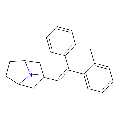 8-Methyl-3-((E)-2-(2-methylphenyl)-2-phenylethenyl)-8-azabicyclo(3.2.1)octane structure