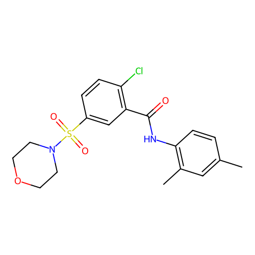 2-Chloro-N-(2,4-dimethylphenyl)-5-(morpholine-4-sulfonyl)benzamide structure