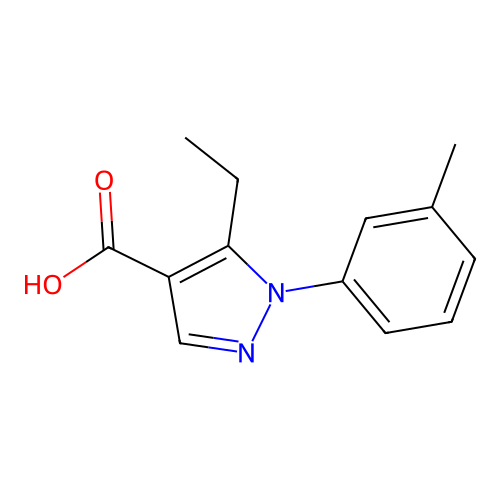 5-ethyl-1-(3-methylphenyl)-1H-pyrazole-4-carboxylic acid structure