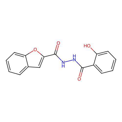 N'-(2-hydroxybenzoyl)-1-benzofuran-2-carbohydrazide structure