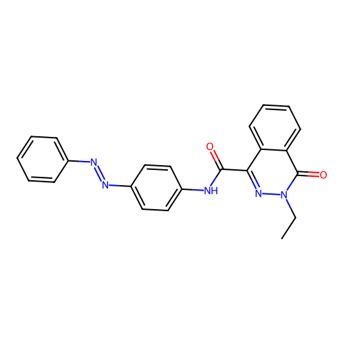 1-Phthalazinecarboxamide, 3-ethyl-3,4-dihydro-4-oxo-N-[4-[(1E)-2-phenyldiazenyl]phenyl]- structure