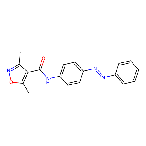 4-Isoxazolecarboxamide, 3,5-dimethyl-N-[4-[(1E)-2-phenyldiazenyl]phenyl]- structure