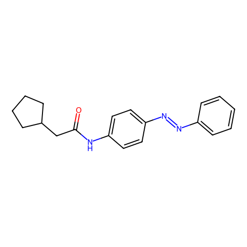 Cyclopentaneacetamide, N-[4-[(1E)-2-phenyldiazenyl]phenyl]- structure