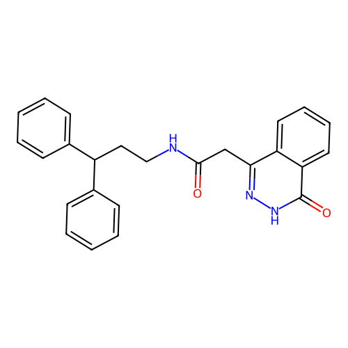 N-(3,3-diphenylpropyl)-2-(4-hydroxyphthalazin-1-yl)acetamide structure