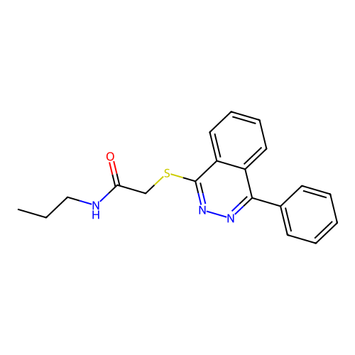2-[(4-phenylphthalazin-1-yl)sulfanyl]-N-propylacetamide structure